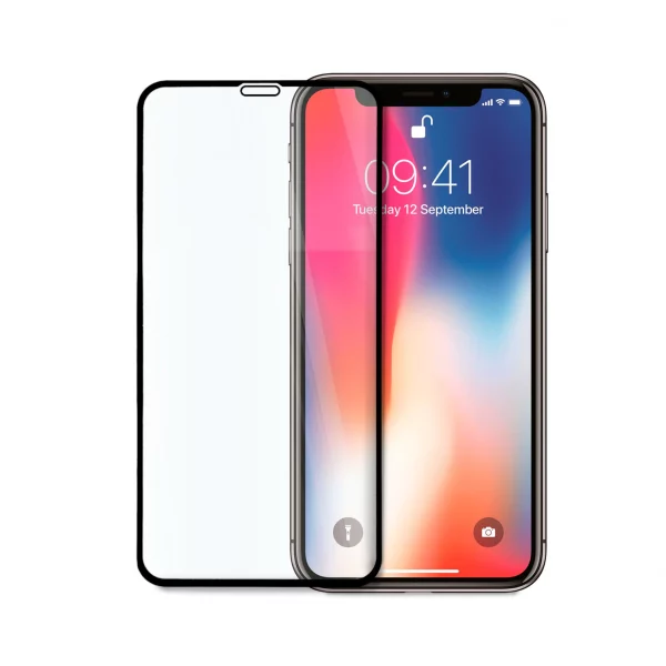 Стъклен протектор 5D iPhone X черен