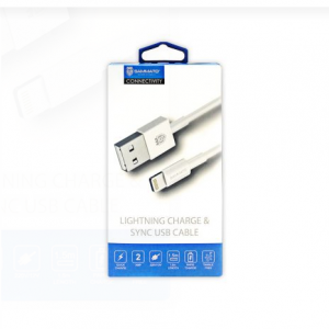 USB кабел Sammato 1.5 м. Lightning (Apple) бял