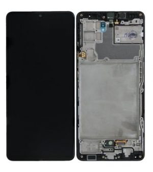 Дисплей Samsung A42 5G черен - оригинал + рамка