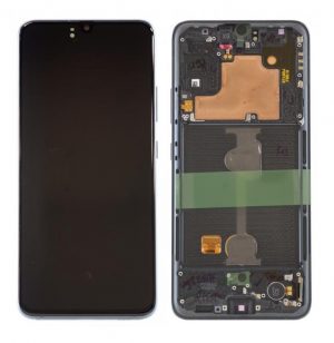 Дисплей Samsung A90 черен - оригинал + рамка
