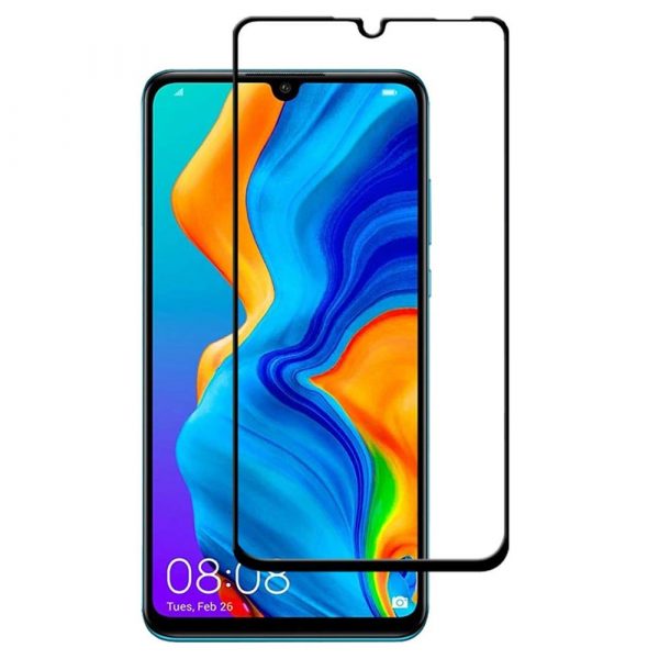 Стъклен протектор 5D Huawei P30 черен