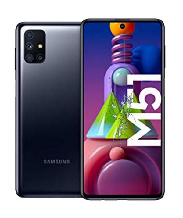 Смяна стъкло на дисплей Samsung M51 черен